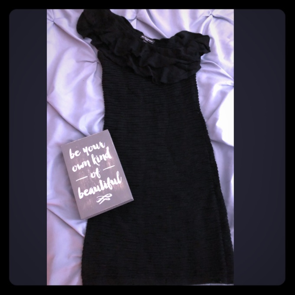 Off The Shoulder Black Dress By Metropark